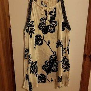Lucky Brand Embroidered Floral Print Tank Top